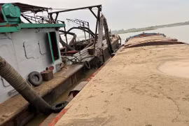 Chặn đứng tàu hút trộm cát trên sông Hồng, thu tang vật hơn 700 m3