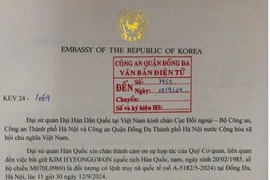 Đại sứ quán Hàn Quốc gửi thư cảm ơn Công an quận Đống Đa