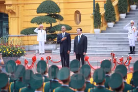 Trang trọng lễ đón Tổng thống Hoa Kỳ Obama tại Phủ Chủ tịch