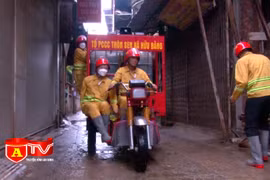 Diễn tập phương án chữa cháy bằng xe ba gác tại làng nghề đầu tiên ở Hà Nội