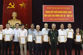 Trao kết quả giám định ADN cho các gia đình liệt sĩ đợt 22