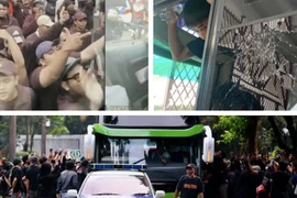 CĐV Indonesia nhục mạ, đập vỡ kính xe chở đội Thái Lan