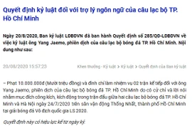 VFF 'ngâm' án phạt gần 1 tháng, không cho khiếu nại