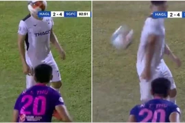 "Treo giò" cầu thủ ném bóng thẳng vào mặt đồng nghiệp
