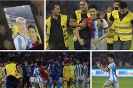 Fan cuồng Indonesia chạy vào sân để selfie với sao trẻ M.U