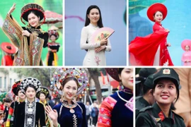 Nét duyên dáng và dịu dàng của nữ chiến sỹ Công an nhân dân trong tà áo dài truyền thống