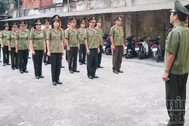 CBCS Báo ANTĐ sôi nổi tập huấn điều lệnh đội ngũ CAND