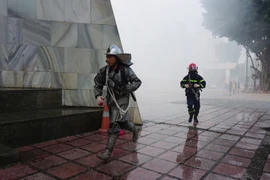 Diễn tập phương án, phòng cháy, chữa cháy tại Cung văn hóa lao động Hữu nghị Việt –Xô