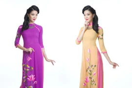 Hoa hậu Thùy Dung dịu dàng khoe sắc trong tà áo dài