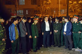 Bí thư Thành uỷ Hoàng Trung Hải kiểm tra công tác khắc phục hậu quả vụ nổ tại Hà Đông