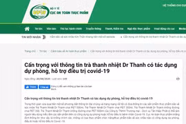 Tập đoàn Tân Hiệp Phát khẳng định thông tin “Trà Dr Thanh hỗ trợ điều trị Covid-19” là thất thiệt