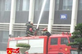 Diễn tập phương án chống cháy nổ tại trụ sở Bộ Công an