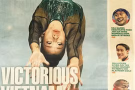 VĐV Phan Thị Hà Thanh xuất hiện trên trang nhất báo Singapore