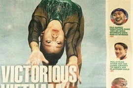 VĐV Phan Thị Hà Thanh xuất hiện trên trang nhất báo Singapore