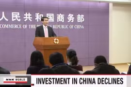 FDI vào Trung Quốc tiếp tục suy giảm