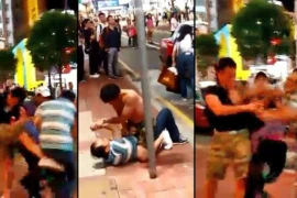 Tranh taxi, hai người đàn ông Trung Quốc và Nhật Bản đấm nhau túi bụi