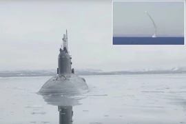 Tàu ngầm hạt nhân Krasnoyarsk thị uy tên lửa ở Thái Bình Dương