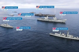 [ẢNH] ‘Vén màn’ vụ hai chiến hạm Nga ‘xuyên thủng’ nhóm tác chiến tàu sân bay Anh