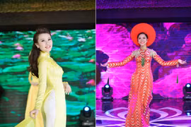 Thí sinh Hoa hậu Việt Nam 2014 duyên dáng trong phần thi áo dài