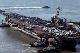 Tàu sân bay hạt nhân Mỹ thăm Hàn Quốc diễn tập hải quân quy mô lớn 