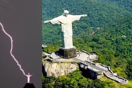 Tượng Chúa Kitô ở Rio de Janeiro bị… sét đánh mất một ngón tay 