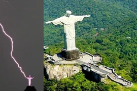 Tượng Chúa Kitô ở Rio de Janeiro bị… sét đánh mất một ngón tay 