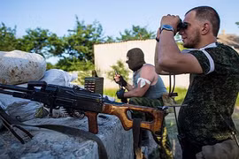 Tự vệ Slavyansk xóa sổ một khẩu đội pháo của quân đội Ukraine