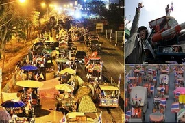 Nông dân Thái Lan cưỡi đoàn máy cày dài 5km đi biểu tình