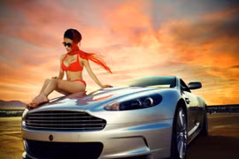 Phát sốt vì người đẹp "rực lửa" bên Aston Martin