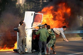 Xe tải phát cháy bí hiểm ở Tây An, Trung Quốc