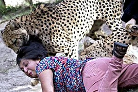 Kinh hoàng người phụ nữ bị báo tấn công