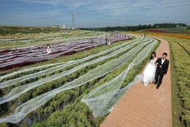 Cô dâu mặc bộ váy cưới dài kỉ lục 4,8 km 