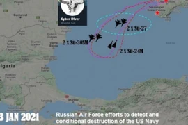 Sáu chiến đấu cơ Nga tập trận dội bom tàu khu trục Mỹ tiến vào Biển Đen