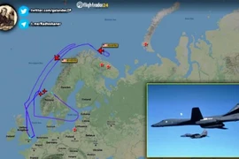Máy bay B-1B Lancer Mỹ thực hiện tấn công mô phỏng gần biên giới Nga