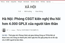Công an Hà Nội nói gì về thông tin ‘thu hồi giấy phép lái xe đã cấp cho hơn 4.000 người bị tâm thần’?