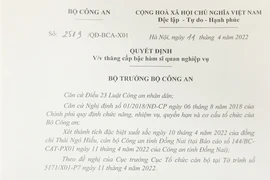 Bộ trưởng Bộ Công an ký Quyết định thăng cấp bậc hàm đối với chiến sỹ dũng cảm cứu 4 người đuối nước