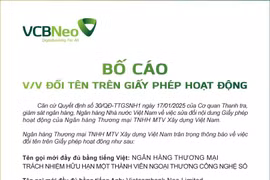 Sau khi về với Vietcombank, CB đổi tên thành VCBNeo