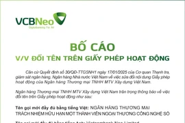Sau khi về với Vietcombank, CB đổi tên thành VCBNeo