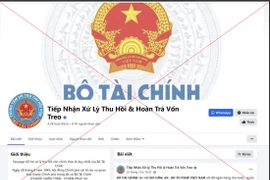 Trang facebook “Tiếp nhận Xử lý Thu hồi và Hoàn trả vốn treo” là giả mạo