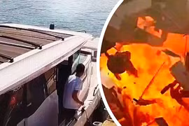 Khoảnh khắc du thuyền phát nổ ngay sau khi tiếp nhiên liệu