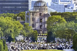 Hiroshima lần đầu sử dụng drone khảo sát Mái vòm bom nguyên tử