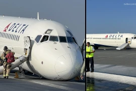 Máy bay chở khách Mỹ hạ cánh khẩn cấp khi không có càng đáp mũi