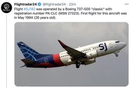 Máy bay chở khách Indonesia bị mất liên lạc khi vừa cất cánh