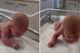 Người mẹ kinh ngạc khi thấy con gái biết bò lúc mới 3 ngày tuổi