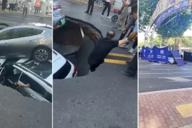 ‘Hố tử thần’ bất ngờ xuất hiện trên đường tại Trung Quốc