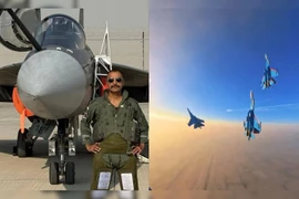 Đội bay Hiệp sĩ Nga tưởng nhớ phi công Ấn Độ tử nạn tại Triển lãm Hàng không Dubai 