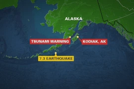 Động đất mạnh 7,3 độ richter gây cảnh báo sóng thần ở Alaska