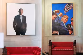 Nhà Trắng treo tranh vẽ khoảnh khắc ông Donald Trump bị ám sát hụt