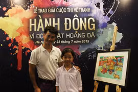 Xuân Bắc, Mỹ Linh trao giải vẽ tranh hành động vì động vật hoang dã