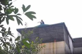"Ngáo đá" cố thủ cả ngày trên nóc nhà dân